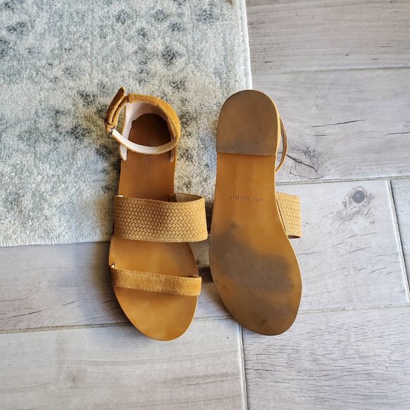 Via Spiga Parker Suede Flat Sandals Ankle Strap - Picture 5 of 5